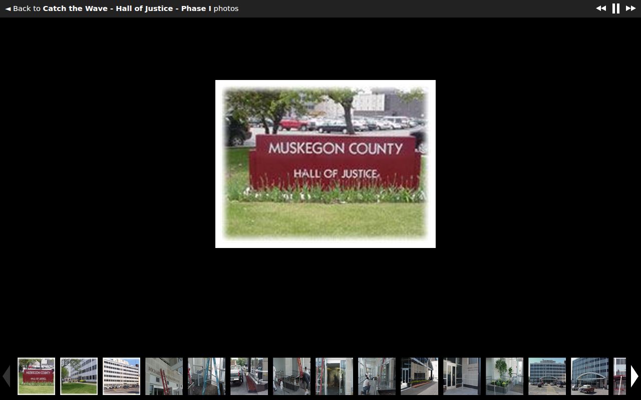 Muskegon County Hall of Justice building housing warrant records counters