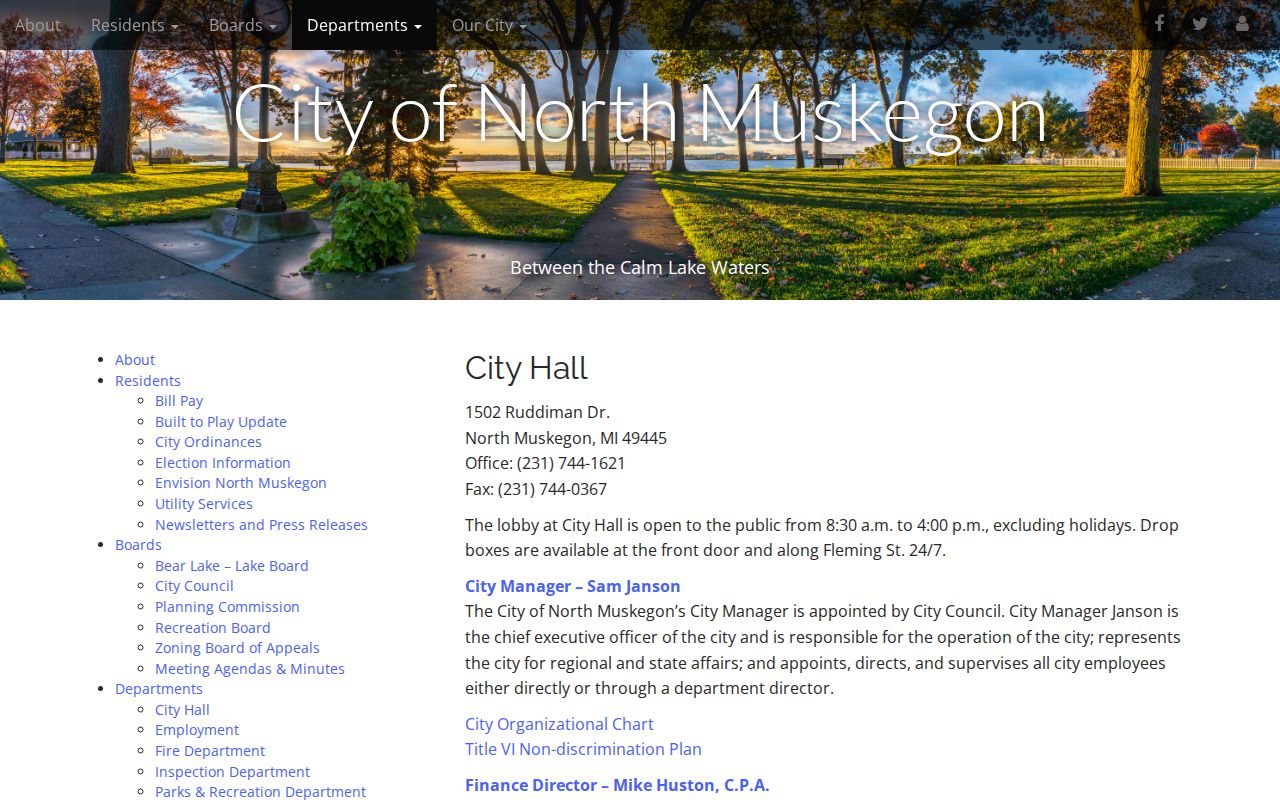 North Muskegon warrant records and city records request information from the City Hall page